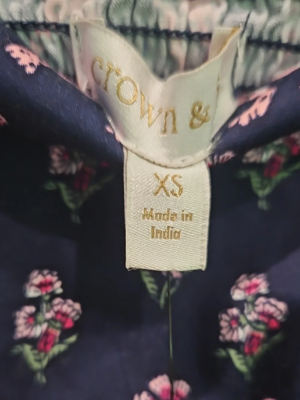 Crown & Ivy Cotton Navy Dress with Pink Leopard Print NEW